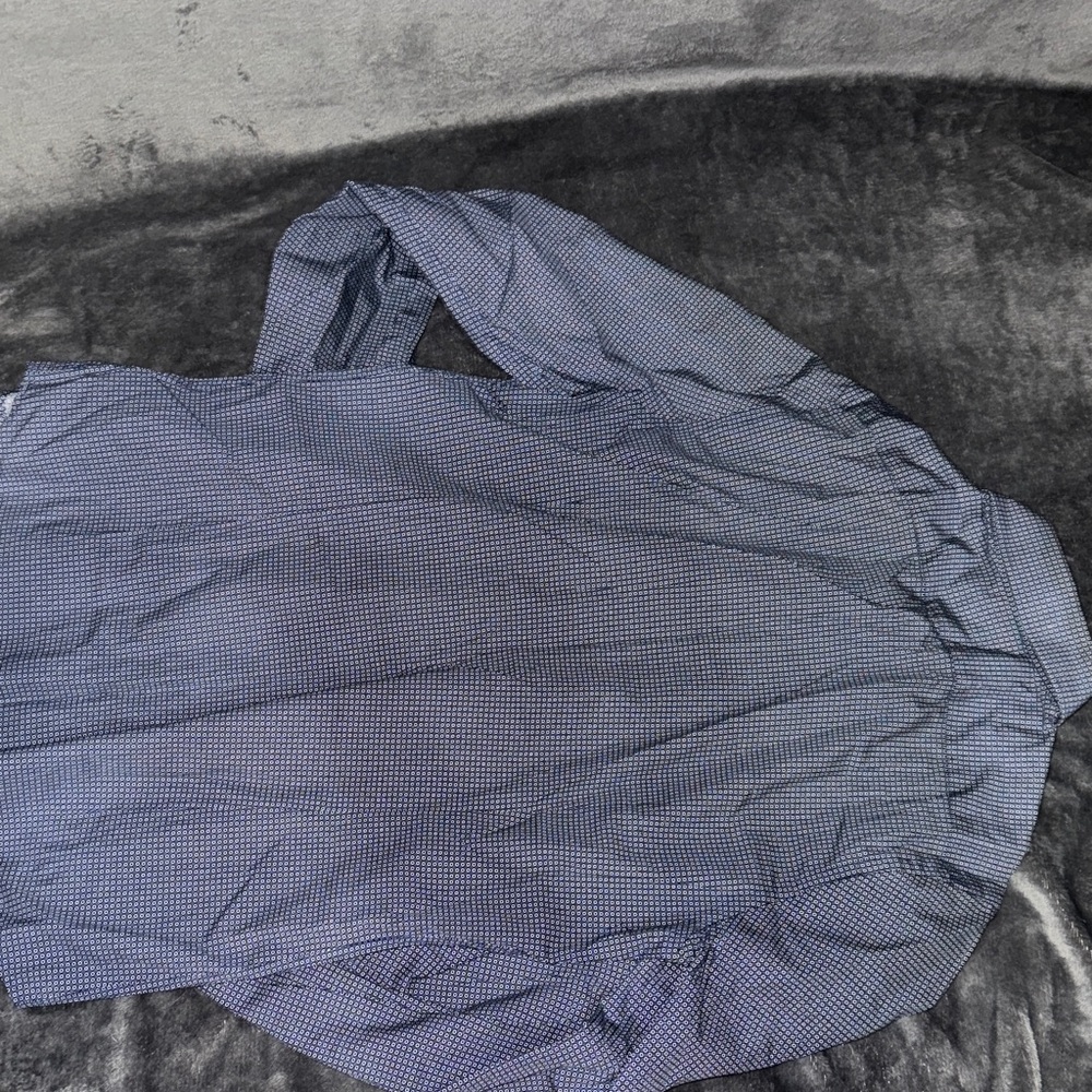 Express Men's Navy Patterned Button Down Shirt - image 5